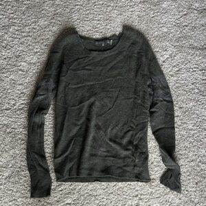 27 Miles Malibu Charcoal/Green Crew Neck Sweater